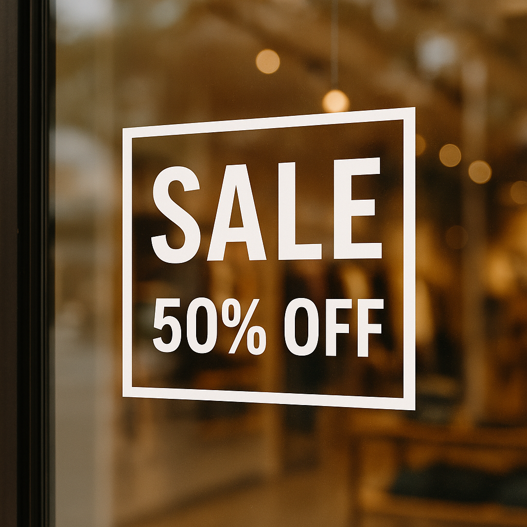 Shop Window Decals – Custom Designs for Promotions & Sales